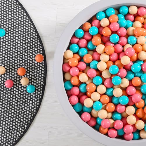 GOGOSO Ball Pit Balls for Toddler Baby Plastic Playballs Kids Soft Pastel Pelotas NonToxic BPAFreeCream PinkOrangeGreen100 Balls - Image 1