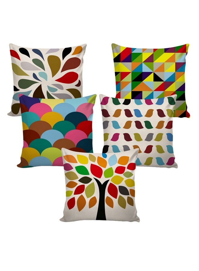 AEROHAVEN™ Set of 5 Multi Colored Decorative Hand Made Jute Throw/Pillow Cushion Covers - CC24 - (20 Inch x 20 Inch) - Image 2