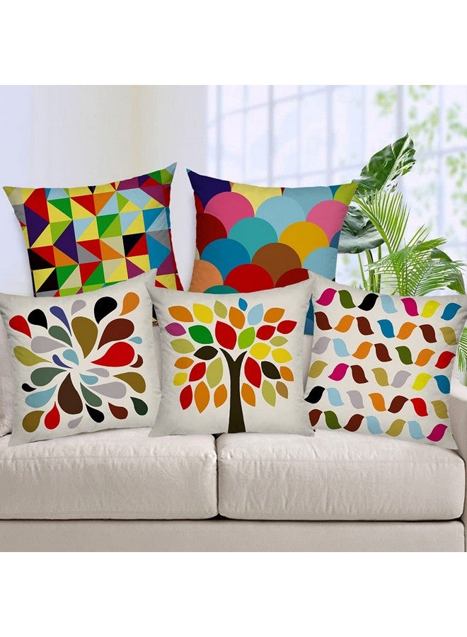 AEROHAVEN™ Set of 5 Multi Colored Decorative Hand Made Jute Throw/Pillow Cushion Covers - CC24 - (20 Inch x 20 Inch) - Image 1