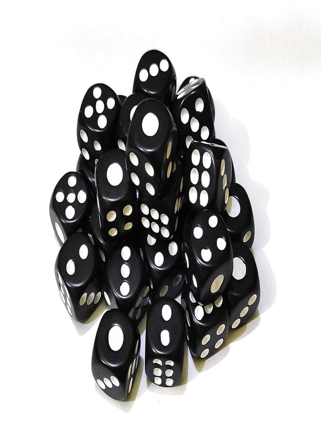 LUCKYMORDEN Pack of 20 Ludo Dice Standard Plastic 16 mm Game Black Dice - Image 1