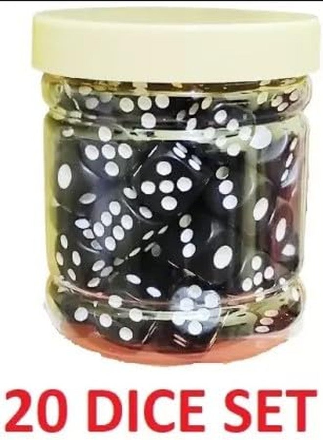 LUCKYMORDEN Pack of 20 Ludo Dice Standard Plastic 16 mm Game Black Dice - Image 4
