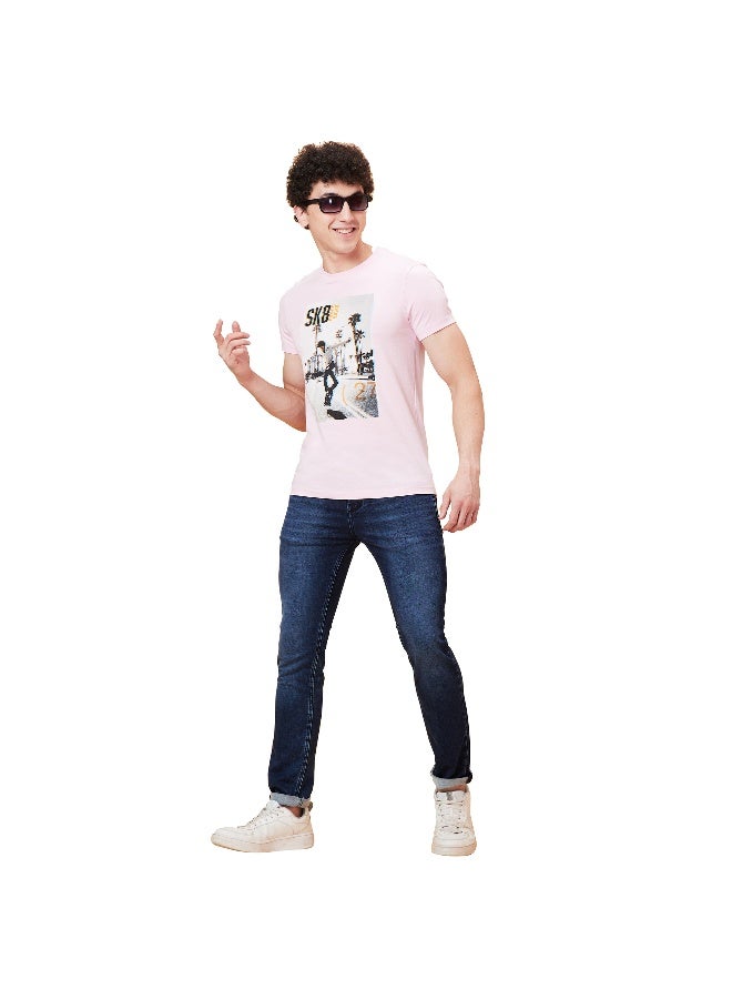 Being Human Mens Powder Pink Round Neck Short Sleeve T-Shirt - Image 5