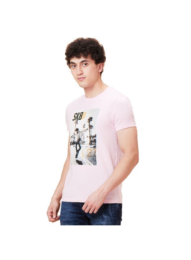 Being Human Mens Powder Pink Round Neck Short Sleeve T-Shirt - Image 4