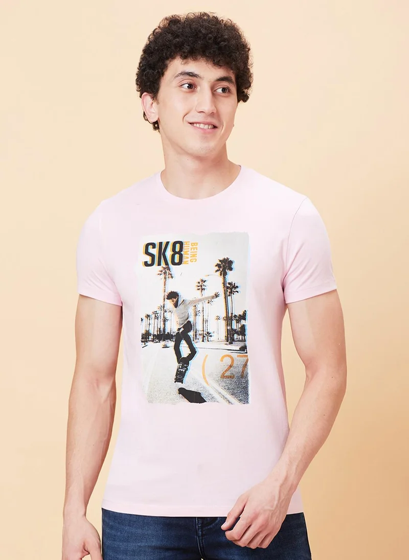 Being Human Graphic Printed Round Neck Casual T-shirt