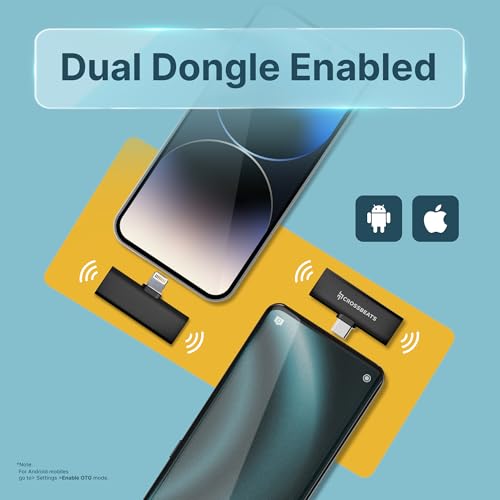 CrossBeats Clip Wireless Mic for YouTube Video Recording| Vlog Collar Lavalier Lapel Type C Microphone for Youtubers with Noise Cancellation for iOS and Android| Bluetooth Mic Mike (Gray, M01) - Image 3