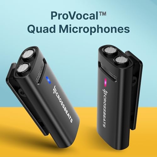 CrossBeats Clip Wireless Mic for YouTube Video Recording| Vlog Collar Lavalier Lapel Type C Microphone for Youtubers with Noise Cancellation for iOS and Android| Bluetooth Mic Mike (Gray, M01) - Image 2