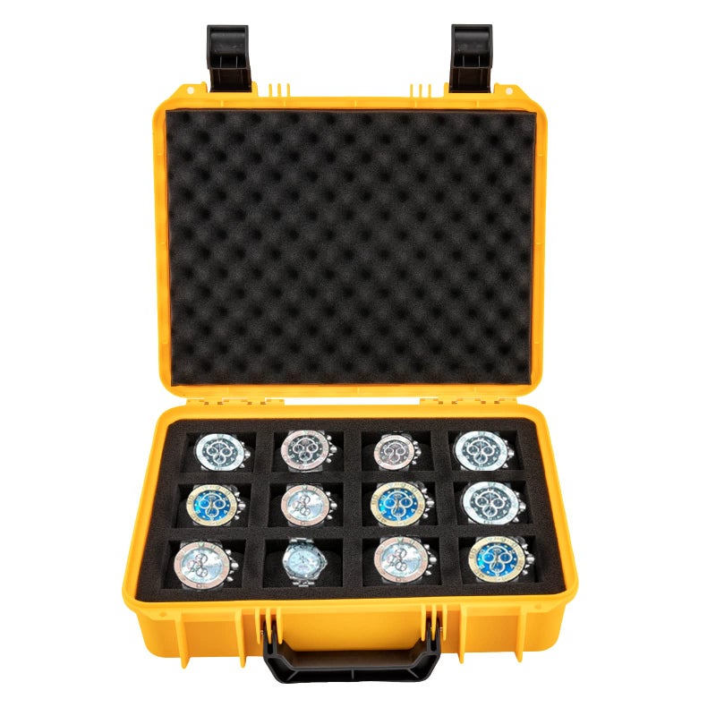 CeRaBuRET 12slot Watch Storage Box Watch Carry Organizer Travel Storage Protection Shockproof Pressure Travel Storage Watch Case For Watch Enthusiasts Collectors Yellow - Image 2