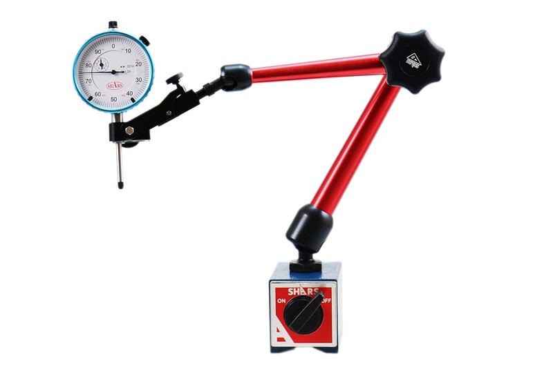 Heavy Duty 220 Lbs Universal Magnetic Base Speed Set Fine Adjustment with 1" Dial Indicator 202-7959(202-7933+303-3111S) P]