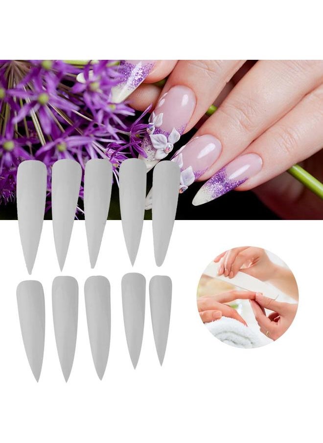Thoraya 500pcs 3 Colors False Nail Tips Long False Nail DIY Decoration White  - Image 4