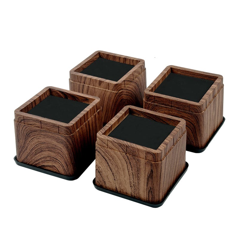 BTSD-home BTSDhome 3 Inch Wood Bed Risers Furniture Risers Bed Frame Lifters in Heights of 3 or 6 Inch Heavy Duty Set of 4 Square 