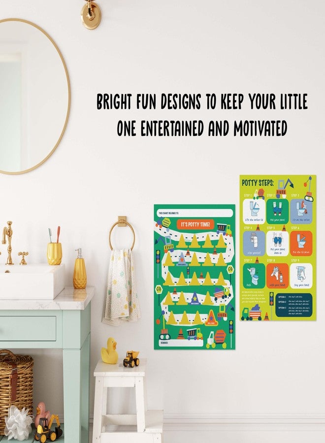 Central 23 Potty Chart for Boys with Stickers - Potty Reward Chart - Trucks - Toddler Sticker Chart for Potty Training - Good Behavior Chart for Kids Baby Son Grandson - Train to Poop - by Central 23 - Image 5