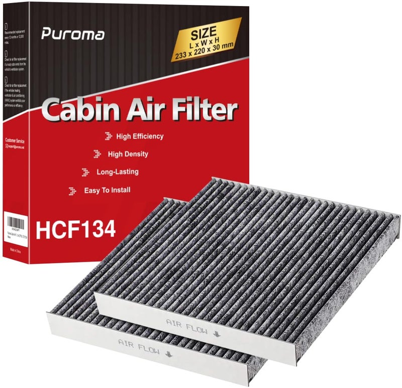 Puroma Cabin Air Filter with Activated Carbon, Compatible with Honda, CR-V, Civic, Accord, Odyssey, Pilot, Crosstour, Passport, Acura ILX, MDX, RDX, RLX, TLX, TSX, ZDX, Replacement for CP134, CF10134 - Image 1