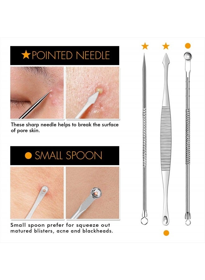 TailaiMei 7-Piece Blackhead Remover Kit - Pimple Comedone Extractor Tool set for Facial Acne and Treatment for Blemish, Whitehead Popping, Zit Removing for Risk Free Nose Face Skin with Metal Case - Image 5