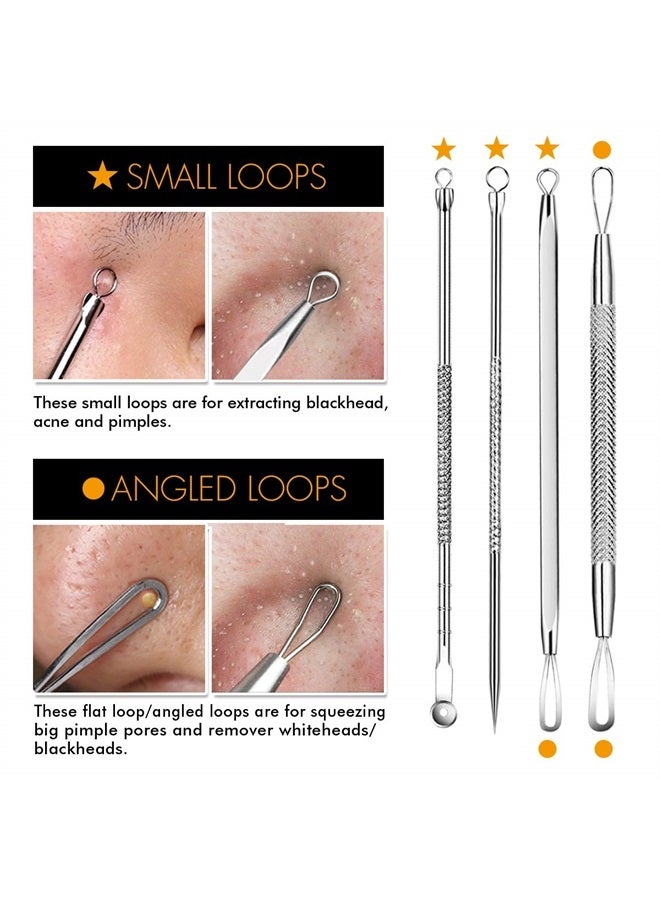 TailaiMei 7-Piece Blackhead Remover Kit - Pimple Comedone Extractor Tool set for Facial Acne and Treatment for Blemish, Whitehead Popping, Zit Removing for Risk Free Nose Face Skin with Metal Case - Image 4