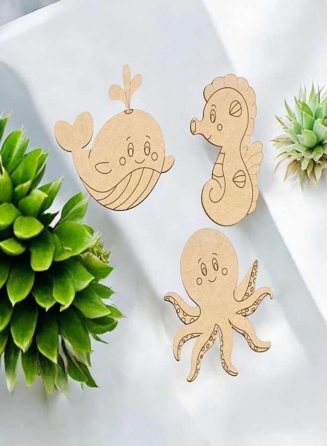 Curious Button Set of 3pcs Wood Paint Kit, Animals Wooden Cutouts, Craft kit, DIY Paint Set, Gift for Fun, MDF, Painting Kit, Birthday Gift. - Image 3