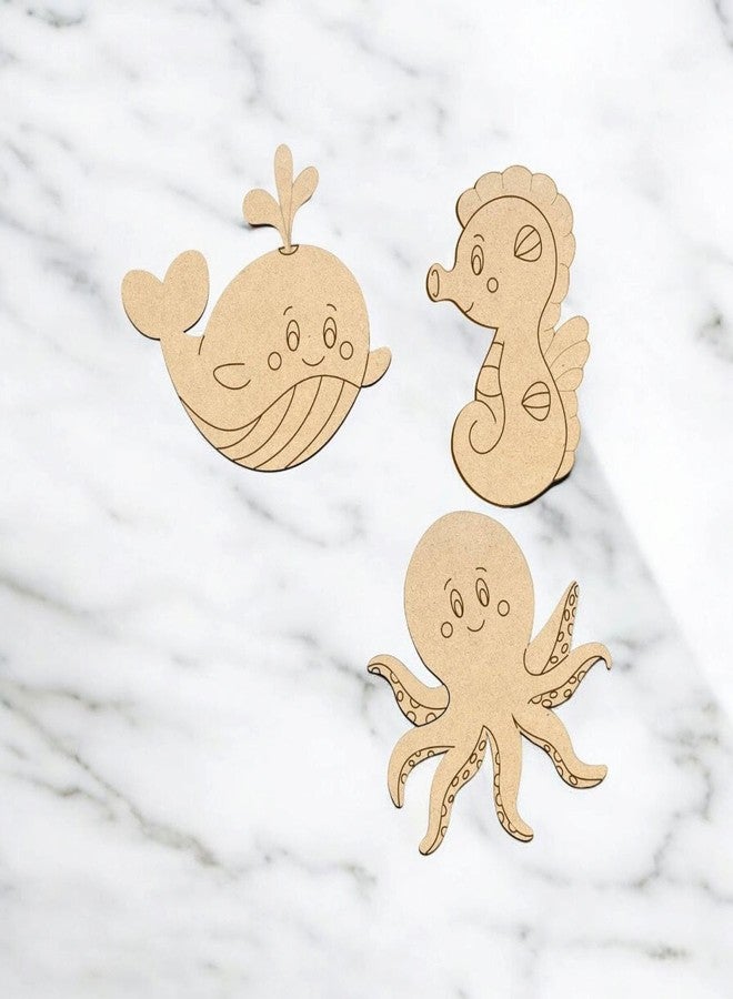 Curious Button Set of 3pcs Wood Paint Kit, Animals Wooden Cutouts, Craft kit, DIY Paint Set, Gift for Fun, MDF, Painting Kit, Birthday Gift. - Image 2