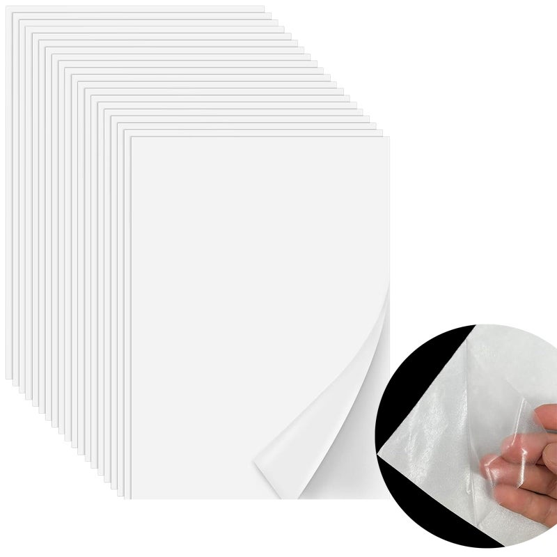 Iffitya Iron On Adhesive Sheets 20PCS, Heavy Weight Double-Sided Heat Melt Fabric Glue Sheet, A4 Size Fusible Adhesive Sheets, Press-on Patch Iron On Tape, Fusible Interfacing for Sewing, Heat and Bond - Image 1
