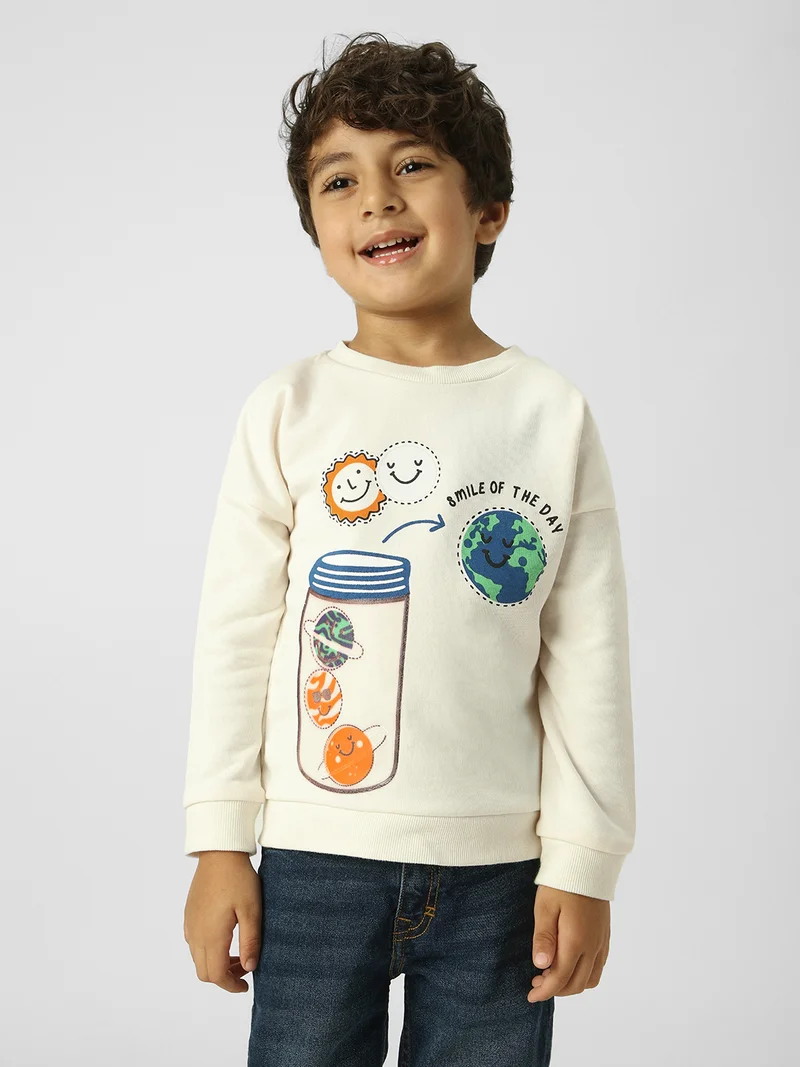 Nautinati Boys Graphic Printed Round Neck Pullover Sweatshirt
