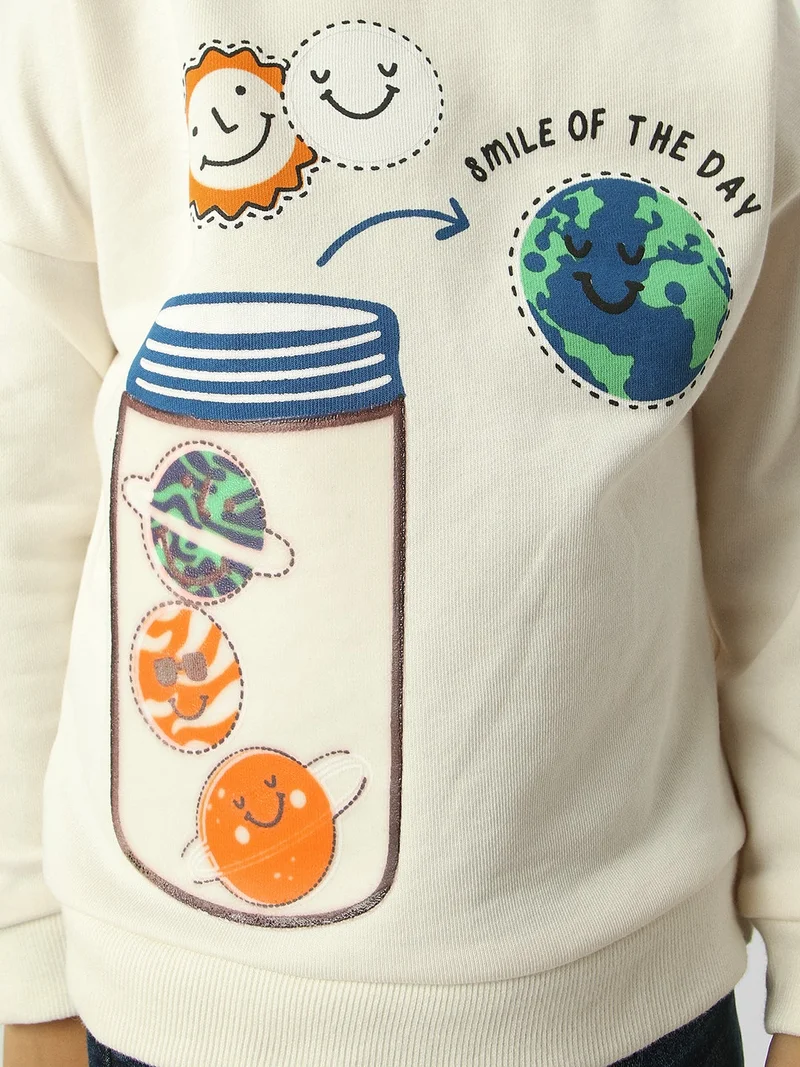 Nautinati Snow White Boys Graphic Printed Round Neck Pullover Sweatshirt  | Best Price UAE