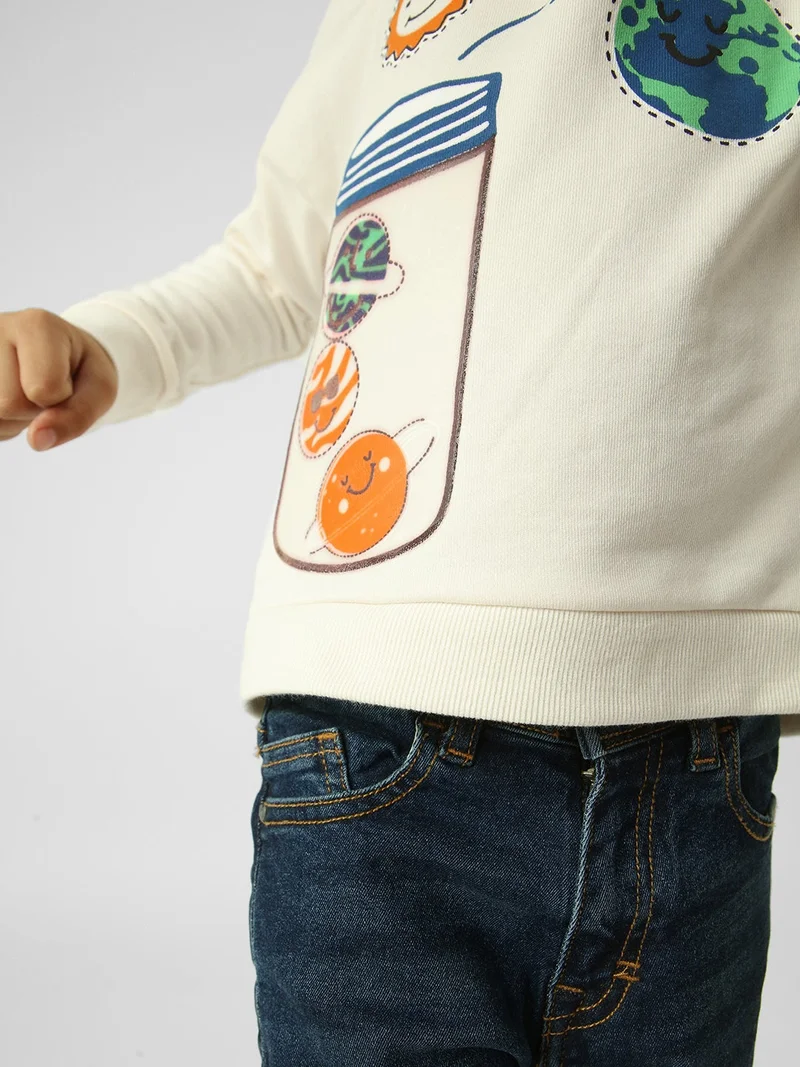 Nautinati Snow White Boys Graphic Printed Round Neck Pullover Sweatshirt  | Best Price UAE