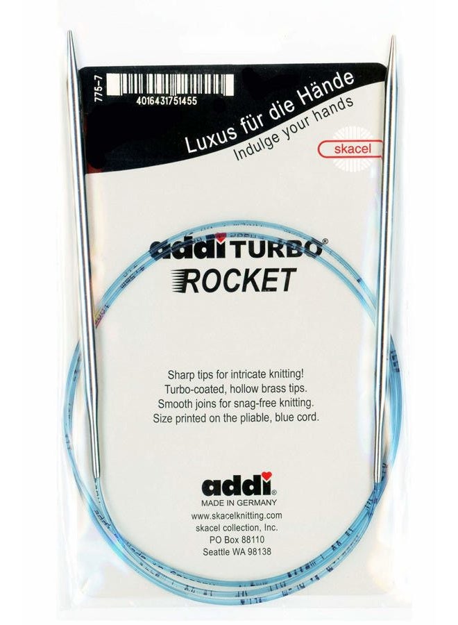 addi Circular Turbo Rocket Lace Needle, Skacel Blue Cord 16 inch (40cm) Size US 11 (8.0mm) - Image 1