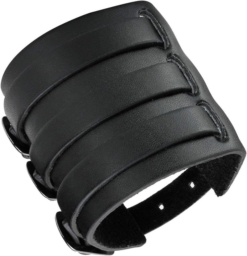 Mafnee Store Leather Cuff Bracelet Punk Bracelet Rock Braided Rivets Wristband for Men Women Adjustable - Image 1