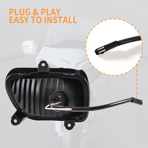 VEISUTOR Rearview Side Mirrors LED Turn Signals for Goldwing GL1800, Smoked Lens Vehicle Reversing Mirror Turn Signal With DRL for Honda Gold Wing GL1800 2001-2017 Accessories - Image 5