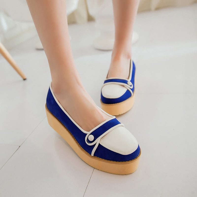 2023 Slip-On Platform Single-Layer Shoes Women'S Shoes Plus Size Preppy Style Color Matching X2305005 - Image 4