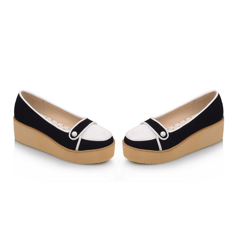 2023 Slip-On Platform Single-Layer Shoes Women'S Shoes Plus Size Preppy Style Color Matching X2305005 - Image 1