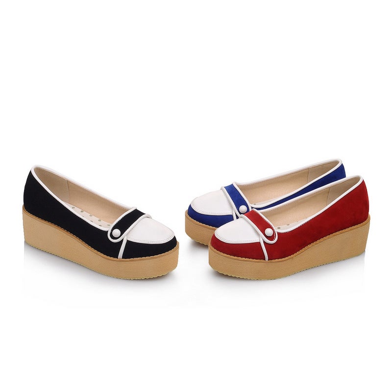 2023 Slip-On Platform Single-Layer Shoes Women'S Shoes Plus Size Preppy Style Color Matching X2305005 - Image 2