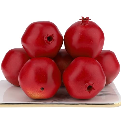 Gresorth 6 Pcs Lifelike Artificial Pomegranet Decoration Fake Pomegranate Fruit Home Party Kitchen Festival Show - Image 1