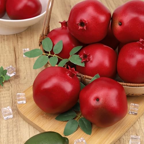 Gresorth 6 Pcs Lifelike Artificial Pomegranet Decoration Fake Pomegranate Fruit Home Party Kitchen Festival Show - Image 3
