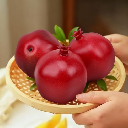 Gresorth 6 Pcs Lifelike Artificial Pomegranet Decoration Fake Pomegranate Fruit Home Party Kitchen Festival Show - Image 4