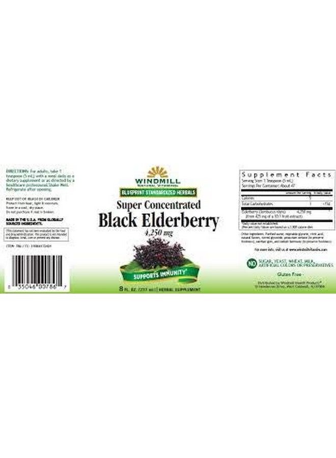 Windmill Natural Vitamins Super Concentrated Black Elderberry, Supports Immune System, Rich in Antioxidants, 8 Fl Oz - Image 2