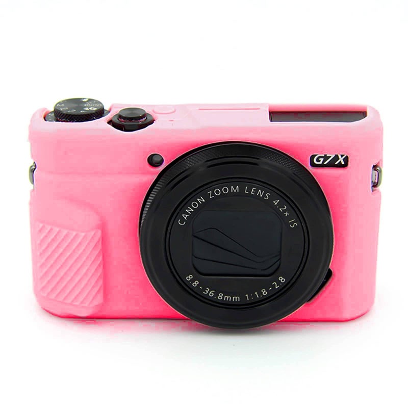 Easy Hood G7X Mark II Case G7X Camera Silicone Case, Soft Silicone Protective Cover for Canon Powershot G7X Mark II DSLR Camera (Pink) - Image 1