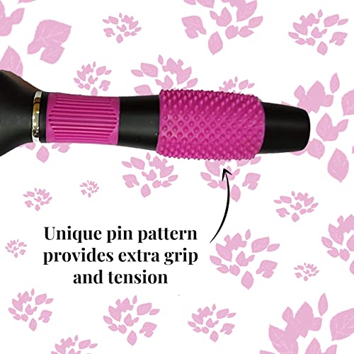 Scarlet Line Professional 9 Row Medium Styling Flat Hair Brush with Rubber Grip Handle, Ball Tip Nylon Bristles for Men and Women, Black and Pink - Image 4