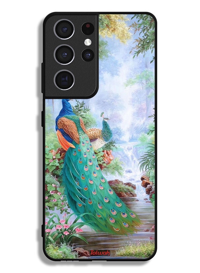 Tolwak Samsung Galaxy S21 Ultra 5G Protective Case Cover Peacocks - Image 3