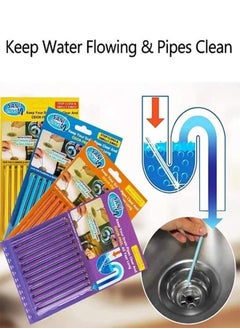 Excefore Drain Cleaner Stick, 48Pcs Drain Sticks Deodorizer, Bathroom Sink Drain Cleaning Tool, for Kitchen Shower Bathroom, Toilet, Sink Freshener  - Image 2