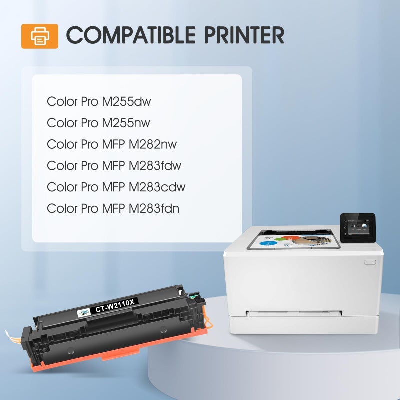 Cool Toner 206X 206A Toner Cartridges 4 Pack High Yield M283fdw M255dw Compatible Replacement for HP 206X 206 M283cdw Color LaserJet Pro MFP M255nw M283 M255 Printer Ink (with Chip) (Black Cyan Yellow Magenta) - Image 2