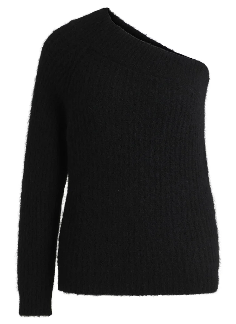 HUGO One-shoulder regular-fit sweater with knitted structure