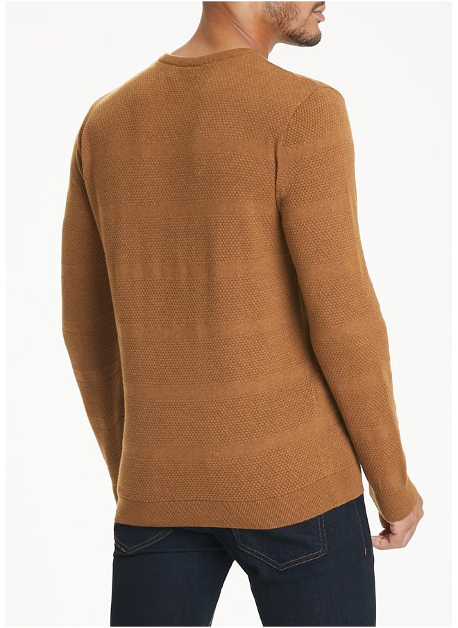 Matalan - Popcorn Stripe Crew Neck Jumper - Image 1