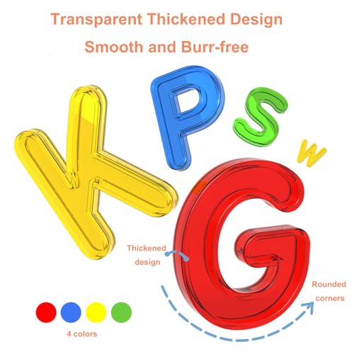 EXBEPE Transparent Capital Letters 52 Pcs for Light TableLight Table Toys and Manipulatives for KidsEducational Alphabet Set - Image 5