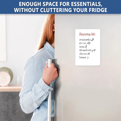 JUZARI Small Magnetic Whiteboard for Fridge 5x7 in - Dry Erase Board for Refrigerator - Small Magnet List for Frig - Magnetics White Board Sheet - Fridge List Magnet - Mini Magnetic Grocery Shoping - Image 4