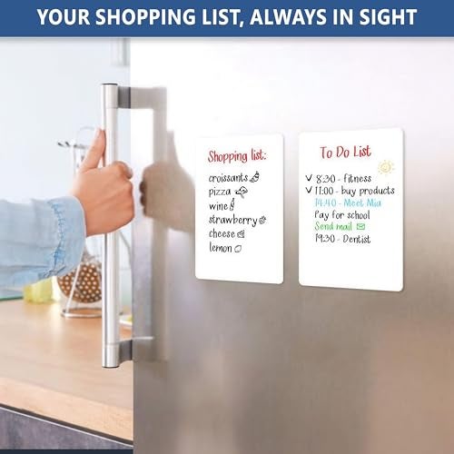 JUZARI Small Magnetic Whiteboard for Fridge 5x7 in - Dry Erase Board for Refrigerator - Small Magnet List for Frig - Magnetics White Board Sheet - Fridge List Magnet - Mini Magnetic Grocery Shoping - Image 2