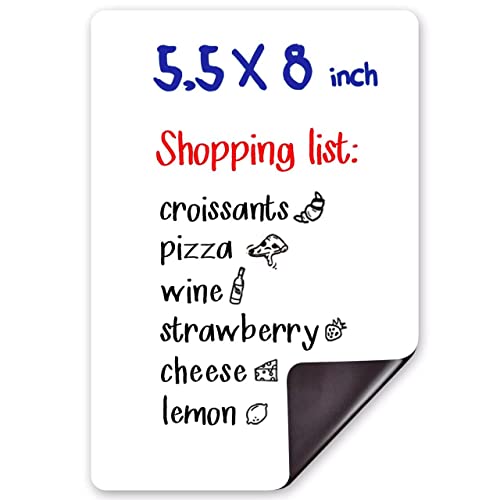JUZARI Small Magnetic Whiteboard for Fridge 5x7 in - Dry Erase Board for Refrigerator - Small Magnet List for Frig - Magnetics White Board Sheet - Fridge List Magnet - Mini Magnetic Grocery Shoping - Image 1