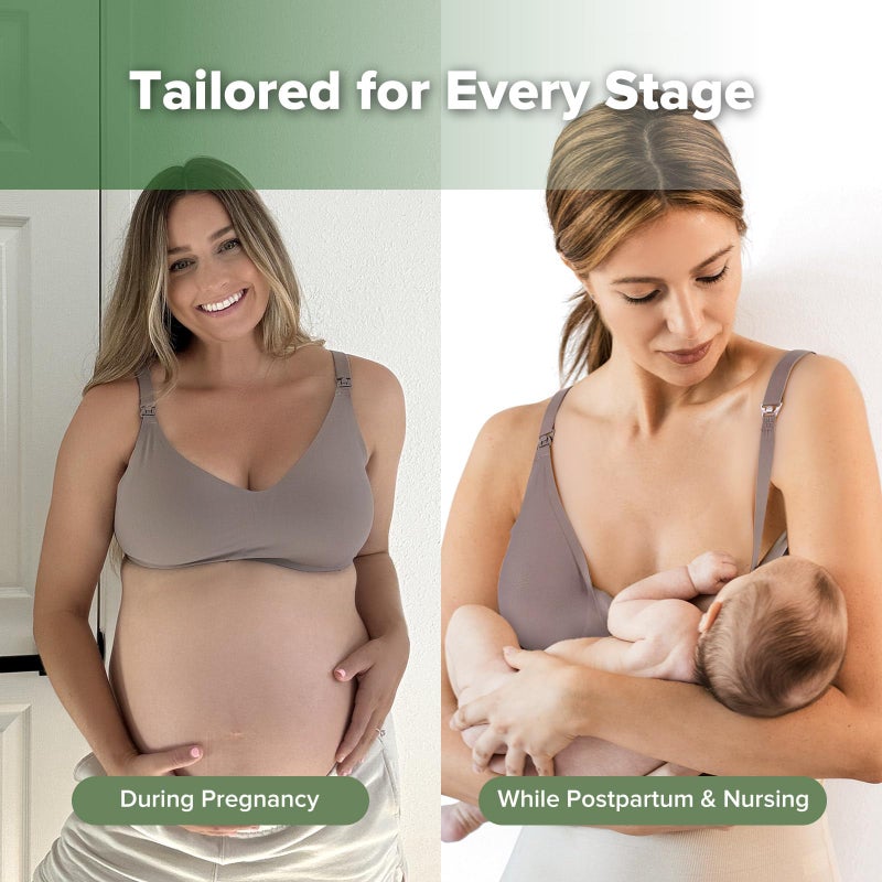 haakaa Nursing Bras for Breastfeeding, Ultra Comfort Jelly Stripâ€œ Supportive Maternity Bras Wireless Pregnancy Bras (Ash, L) - Image 5