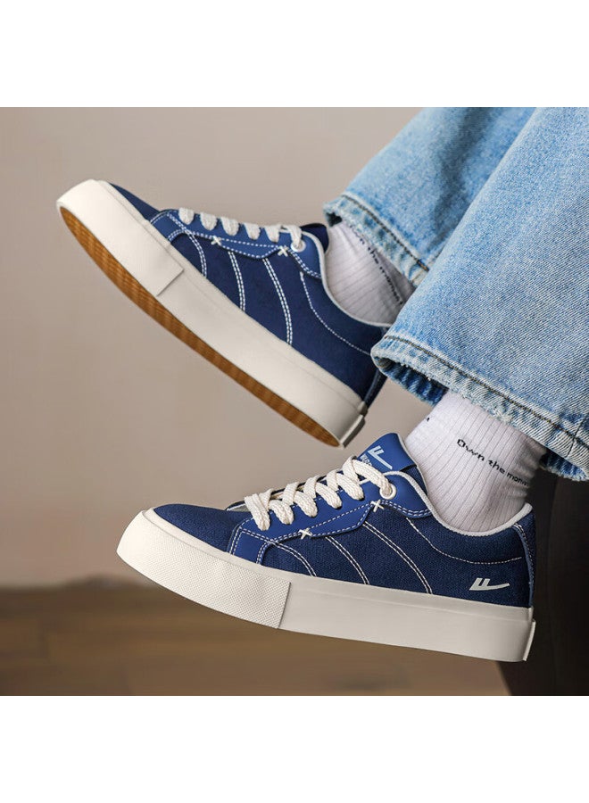 Pull Back Warrior Men's Spring New Lightweight Comfortable Classic Couple Flat Sneakers Wxym412 Dark Blue Size 35 - Image 2