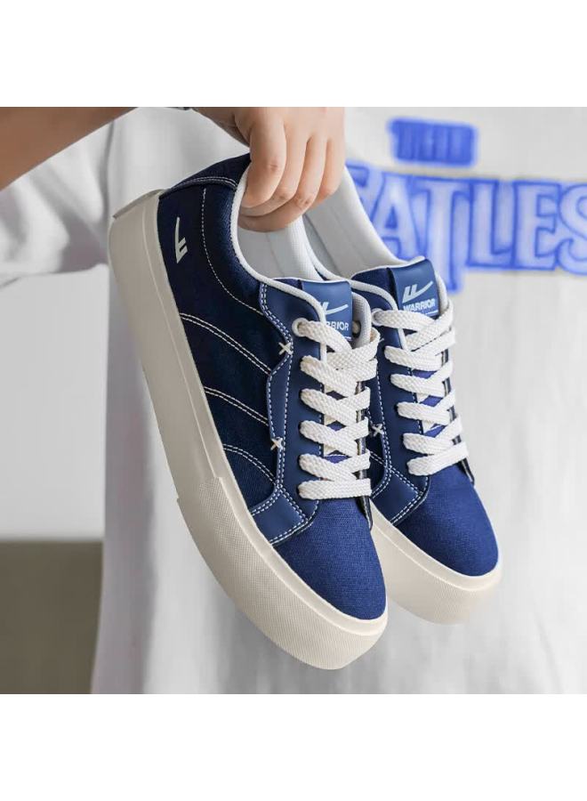 Pull Back Warrior Men's Spring New Lightweight Comfortable Classic Couple Flat Sneakers Wxym412 Dark Blue Size 35 - Image 1