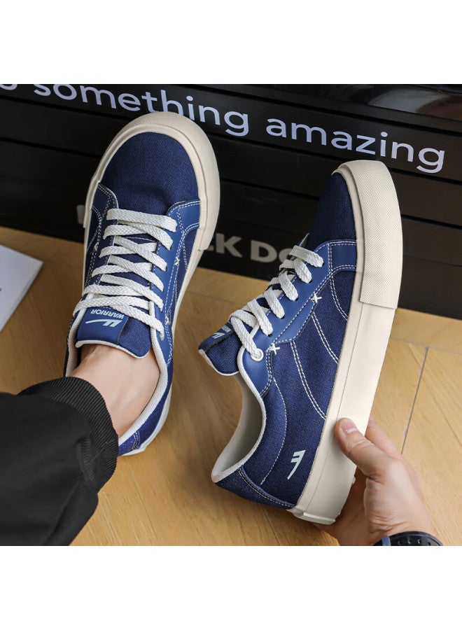 Pull Back Warrior Men's Spring New Lightweight Comfortable Classic Couple Flat Sneakers Wxym412 Dark Blue Size 35 - Image 4