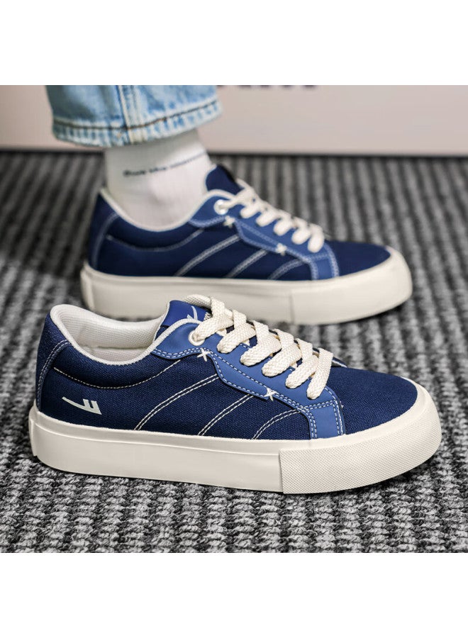 Pull Back Warrior Men's Spring New Lightweight Comfortable Classic Couple Flat Sneakers Wxym412 Dark Blue Size 35 - Image 5